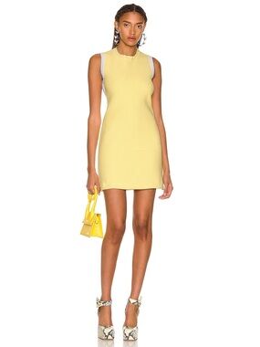 JACQUEMUS knit mini open back Sleeveless Yellow dress size 42
